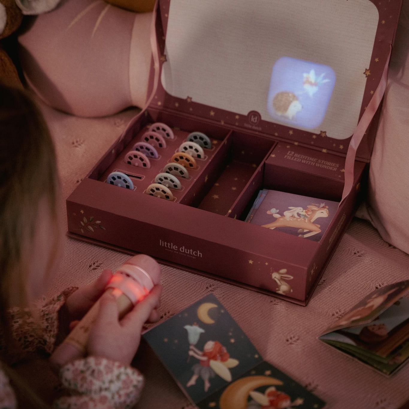 Geschichten Projektor-Taschenlampe rosa ab 4 Jahren