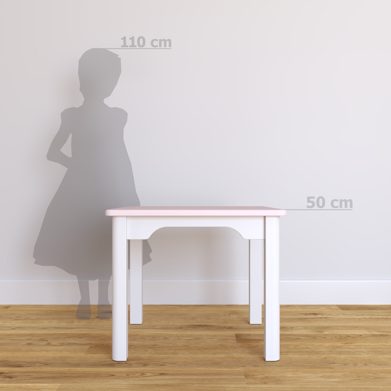 Kindertisch quadratisch 60x60x50 cm aus Holz