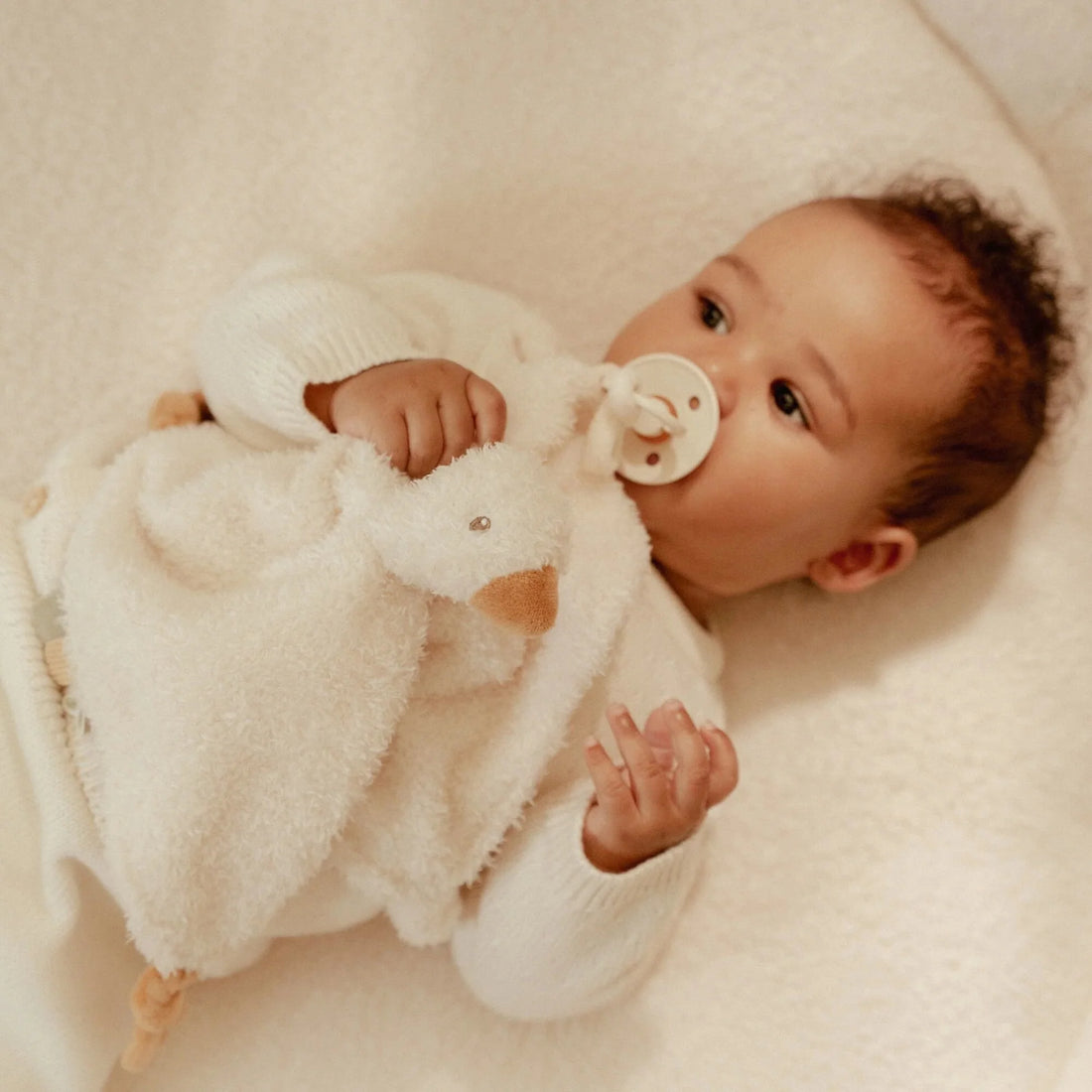 Kuscheltuch Baby Goose mit Schnullerband