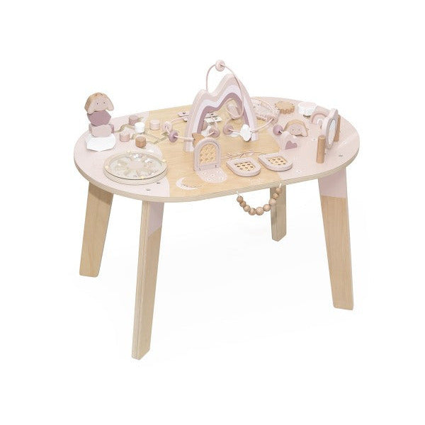 Kinder Ativitätsisch aus Holz rosa ab 2 Jahren