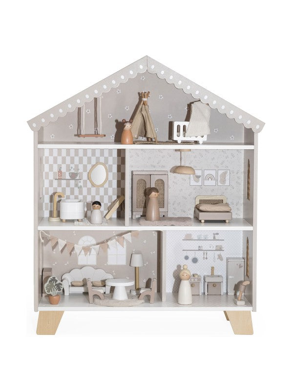 Puppenhaus aus Holz - beige