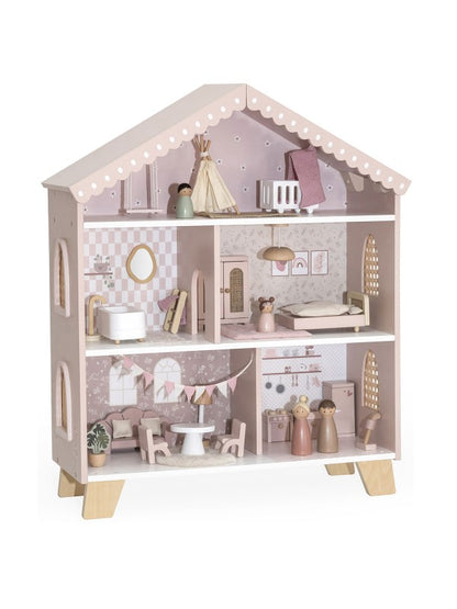 Puppenhaus aus Holz - rosa