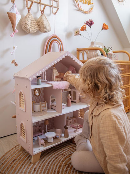 Puppenhaus aus Holz - rosa