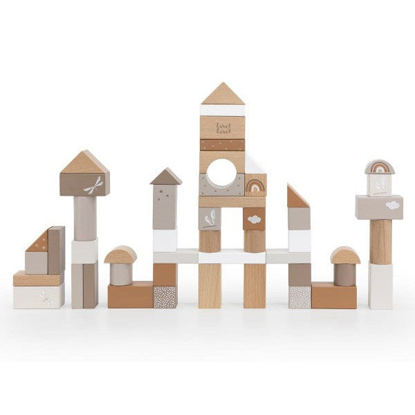 Holzbausteine Set 50 Stück beige ab 2 Jahren