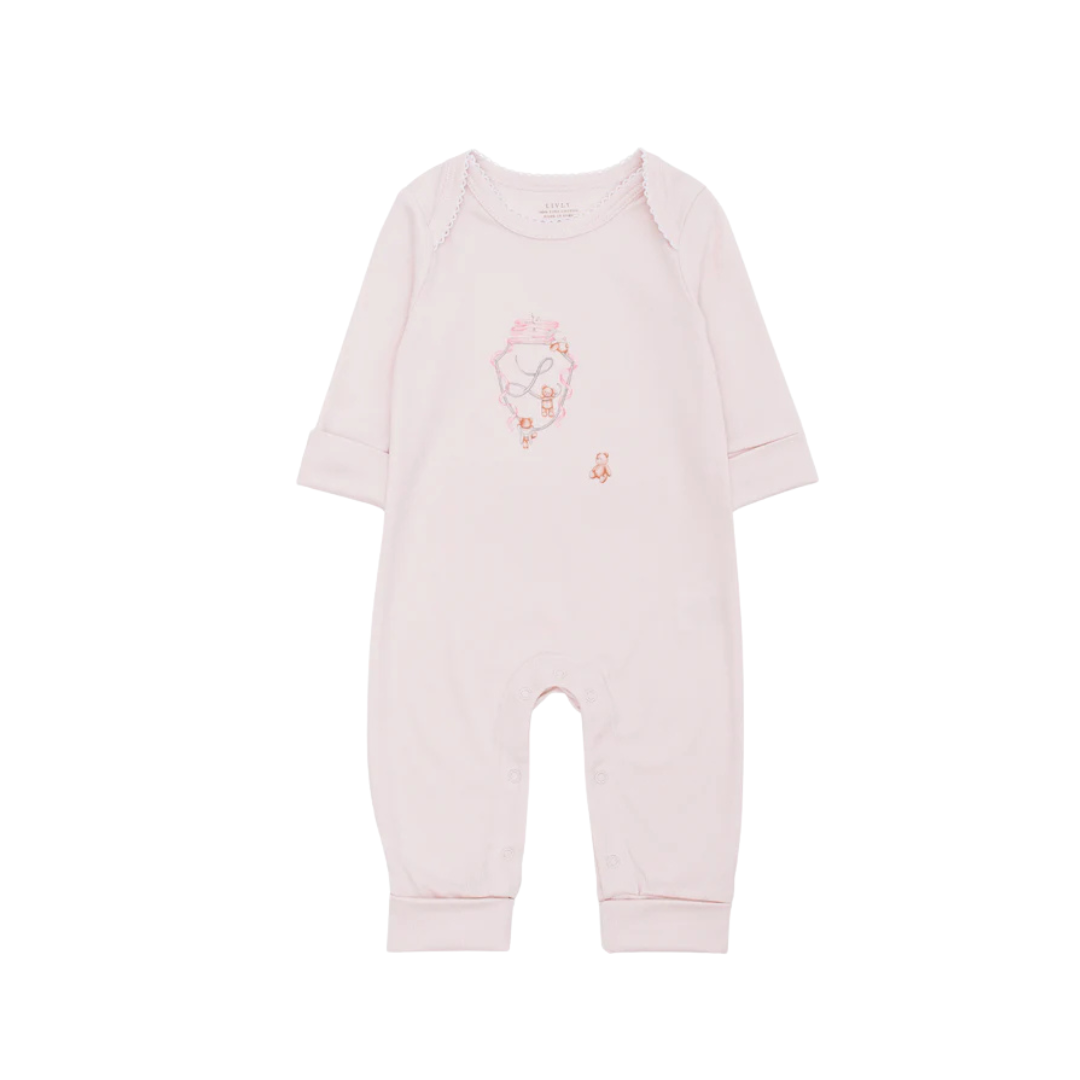 Livly Baby Strampler Teddy Tay rosa