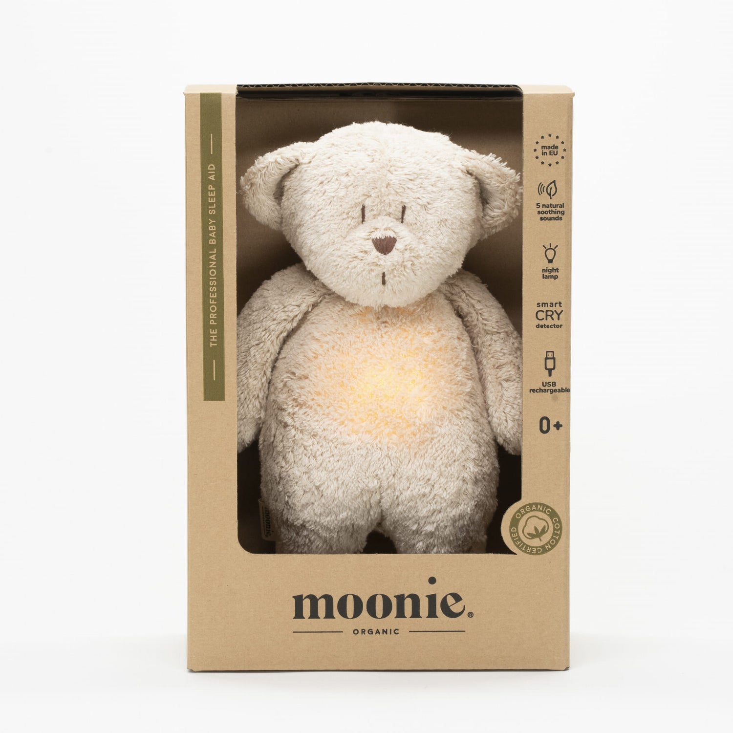 Moonie Teddy Bär mit Nachtlicht - sand natur