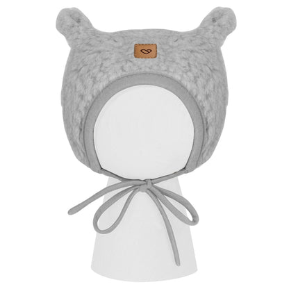 Baby Mütze VIOLET aus Premium-Schafwolle hellgrau