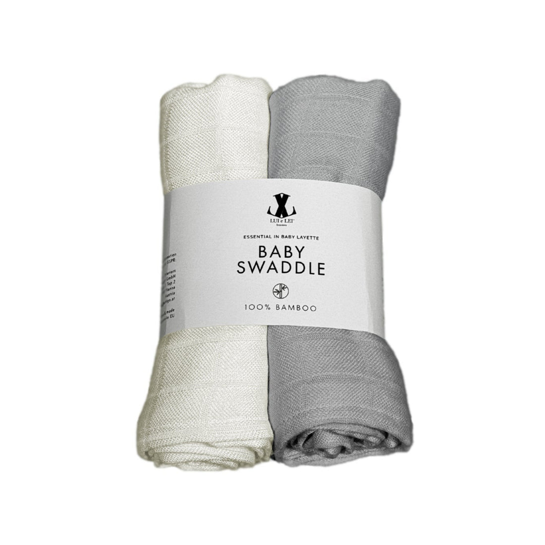 Pucktuch Set aus Bambus - grau &amp; off white