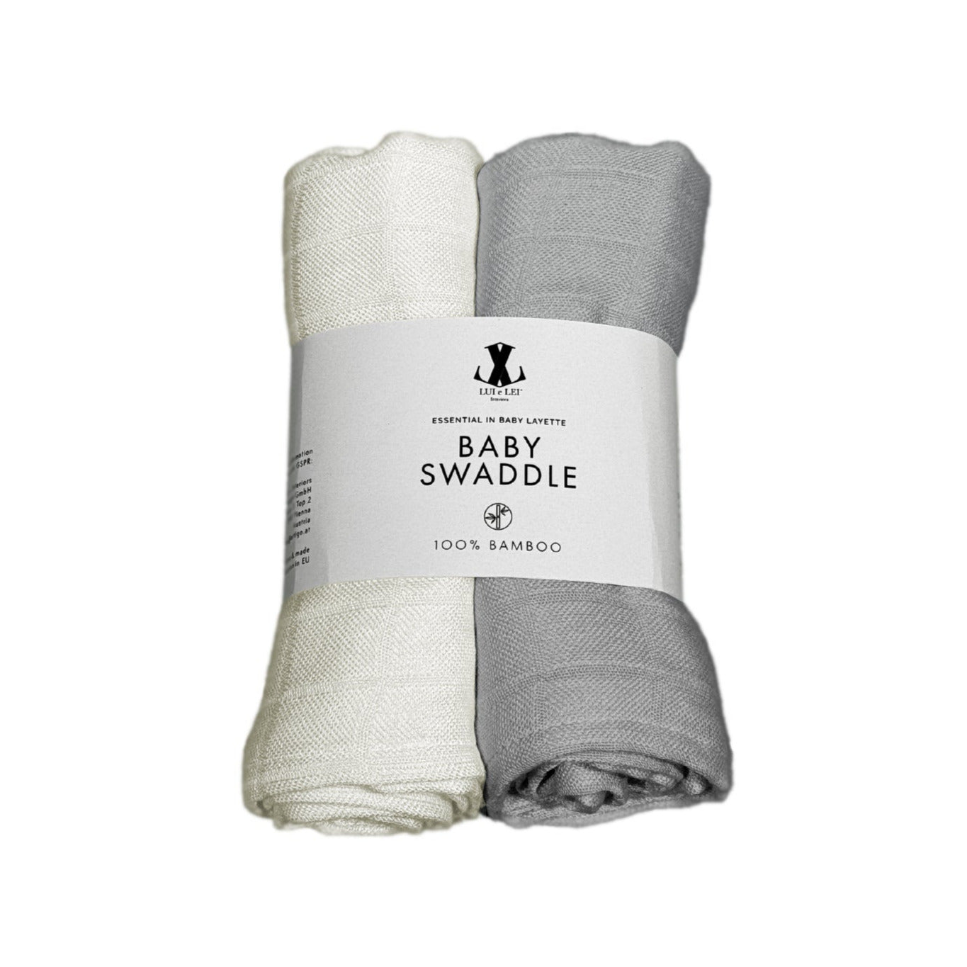 Pucktuch Set aus Bambus - grau &amp; off white
