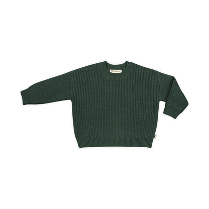 Lille Toni Baby und Kinder-Pullover in Moos aus Merinowolle