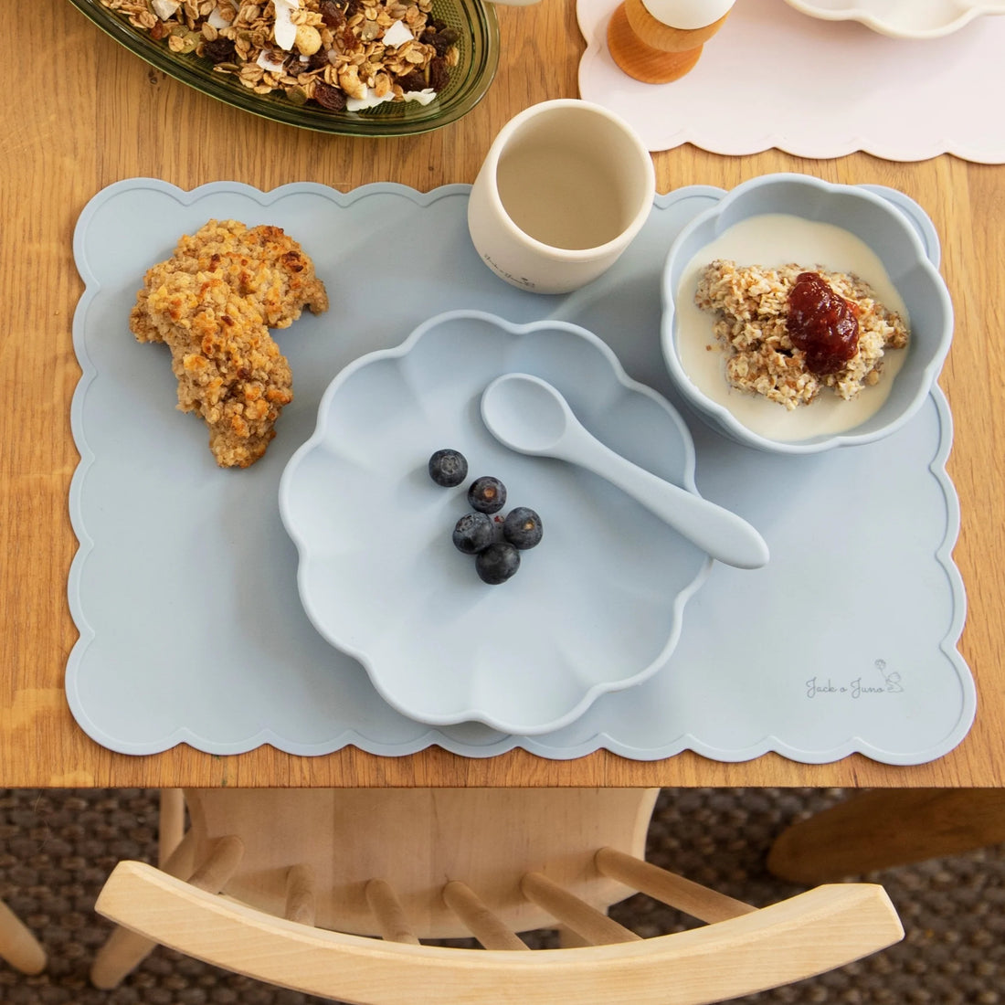 Kinder Silikon Unterlage blau