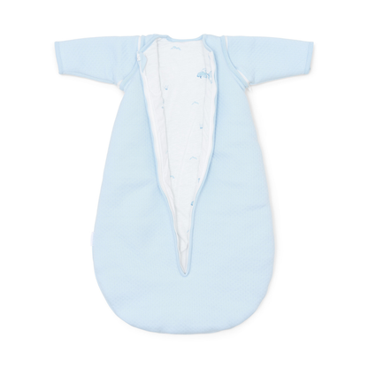 Winterschlafsack mit abnehmbaren Ärmeln BLUE DREAMS blau offen