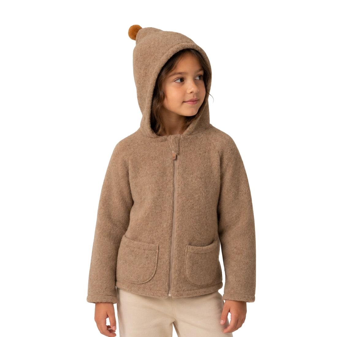 Zaffiro Baby &amp; Kinder Wolljacke in Braun aus Schafwolle 
