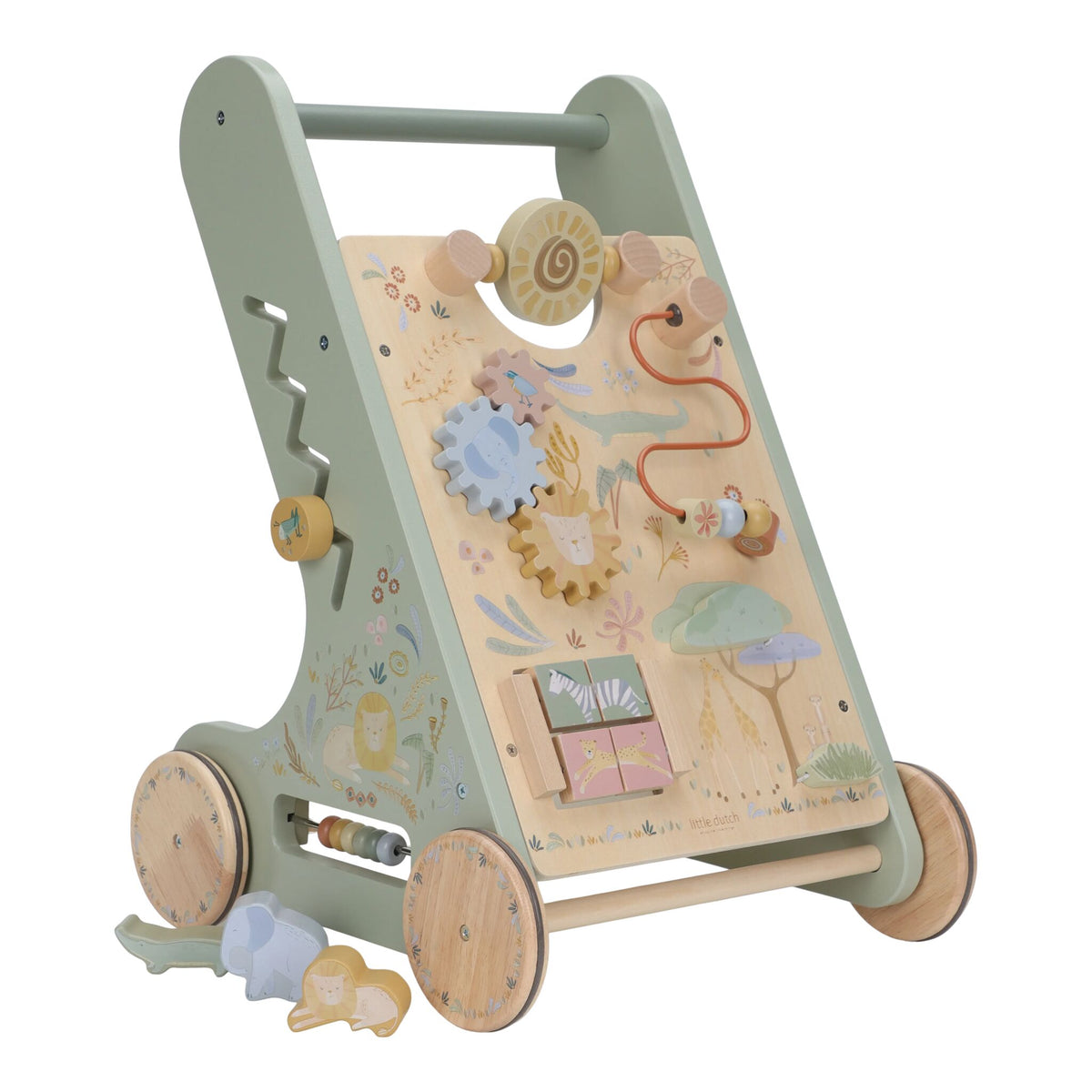 Little Dutch Lauflernwagen aus Holz mit 8 Spielaktivitäten