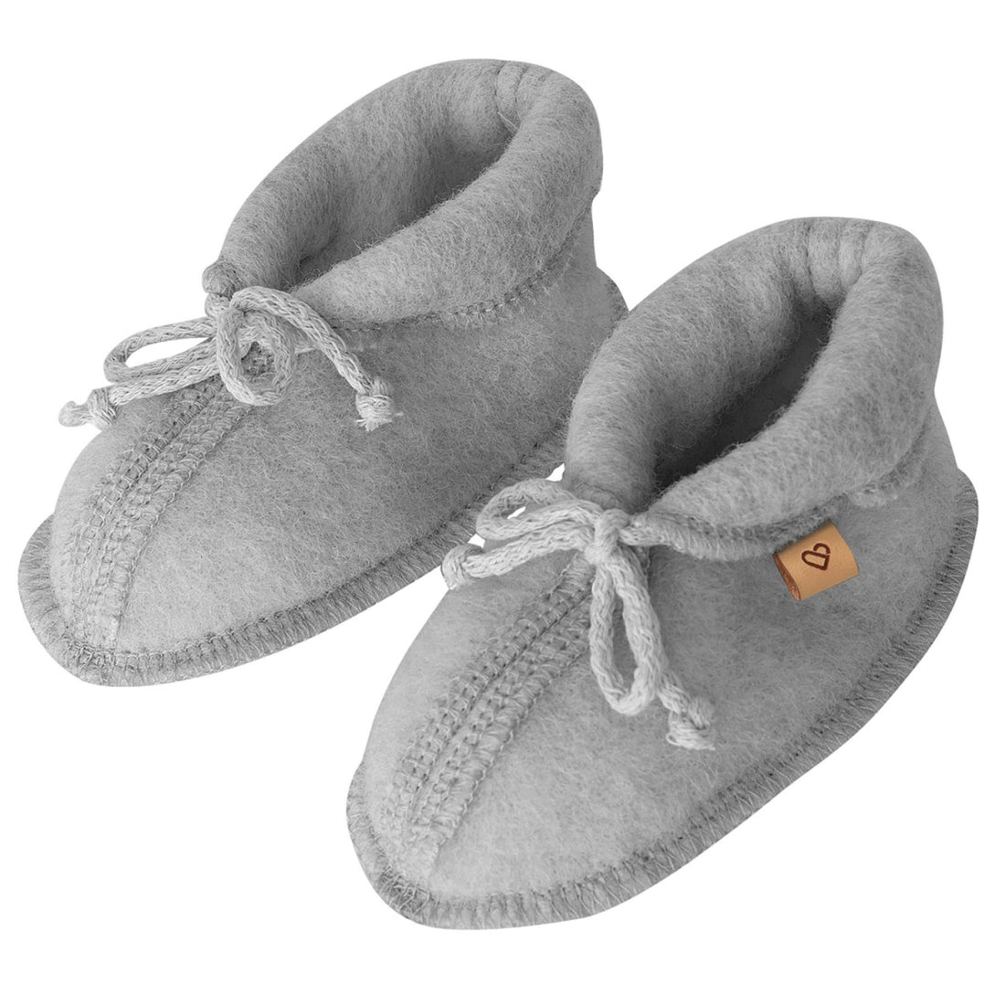 Baby Booties aus Premium-Schafwolle hellgrau