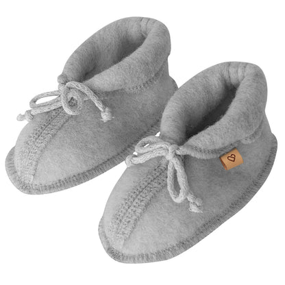 Baby Booties aus Premium-Schafwolle hellgrau