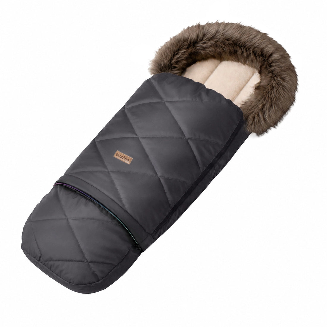 Zaffiro Fußsack GrowUP Aspen anthrazit mit PREMIUM-Schafwolle - mitwachsend