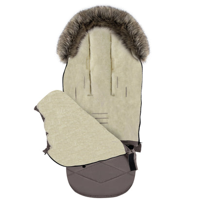 Fußsack GrowUP Nordico taupe mit BASIC-Schafwolle - mitwachsend