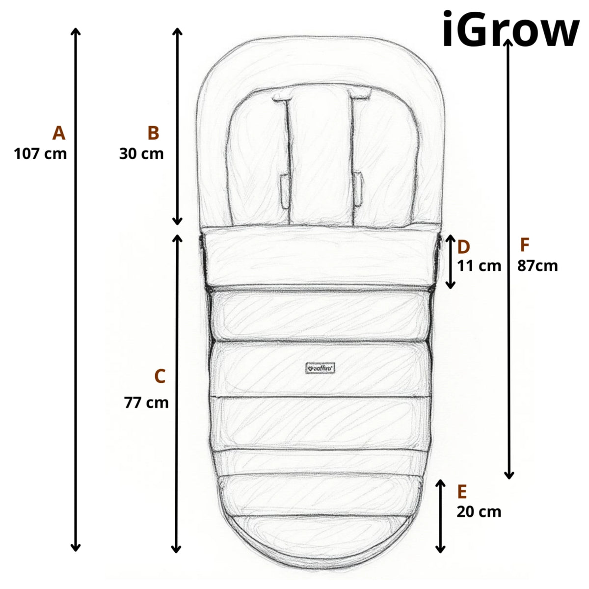 Zaffiro Fußsack iGrow Aspen beige mit PREMIUM-Schafwolle - mitwachsend