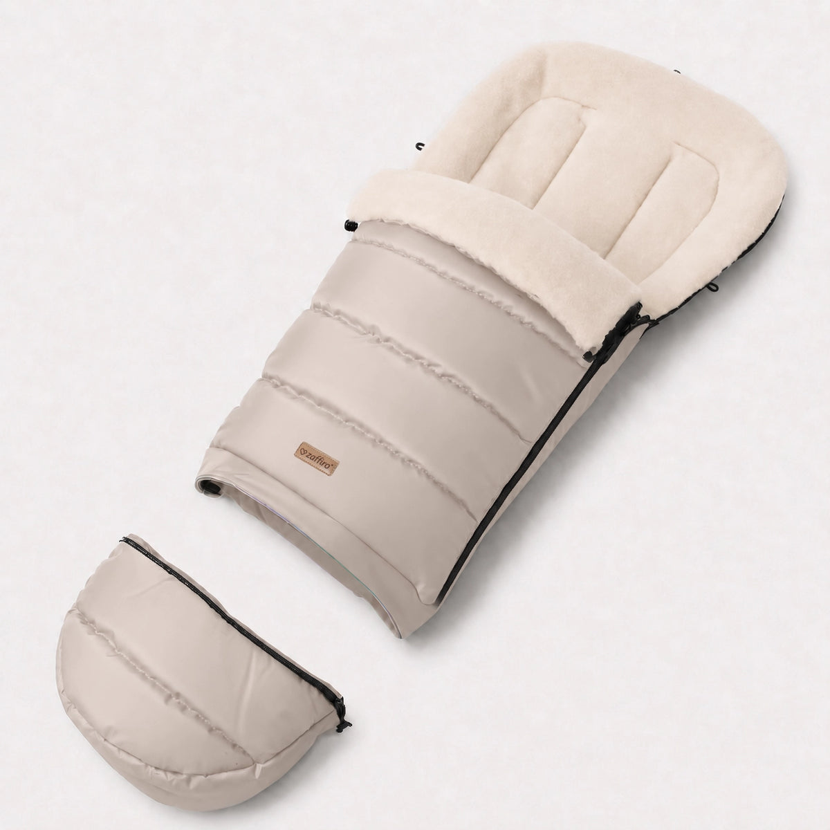 Zaffiro Fußsack iGrow Aspen beige mit PREMIUM-Schafwolle - mitwachsend