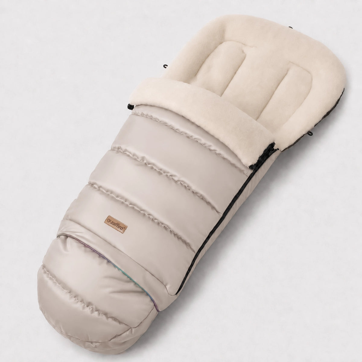 Zaffiro Fußsack iGrow Aspen beige mit PREMIUM-Schafwolle - mitwachsend