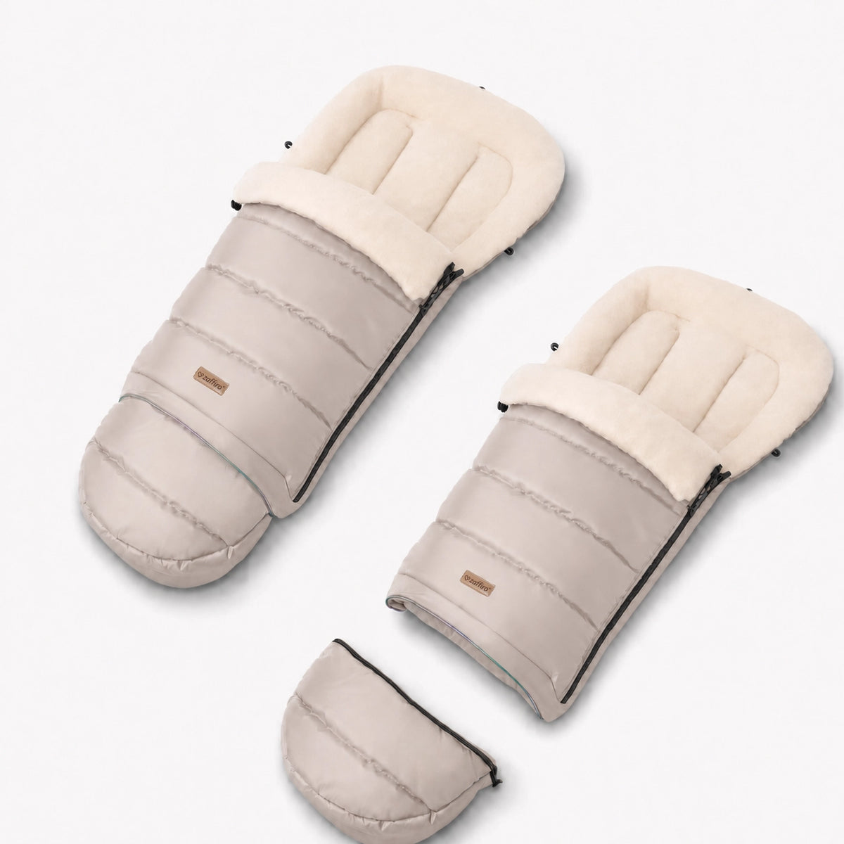 Zaffiro Fußsack iGrow Aspen beige mit PREMIUM-Schafwolle - mitwachsend