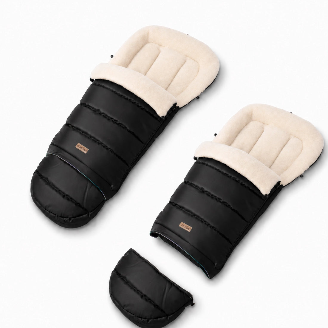 Zaffiro Fußsack iGrow Aspen schwarz mit PREMIUM-Schafwolle - mitwachsend