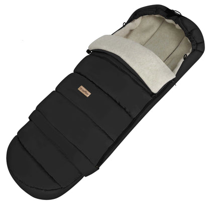 Fußsack iGrow Aspen schwarz mit PREMIUM-Schafwolle - mitwachsend