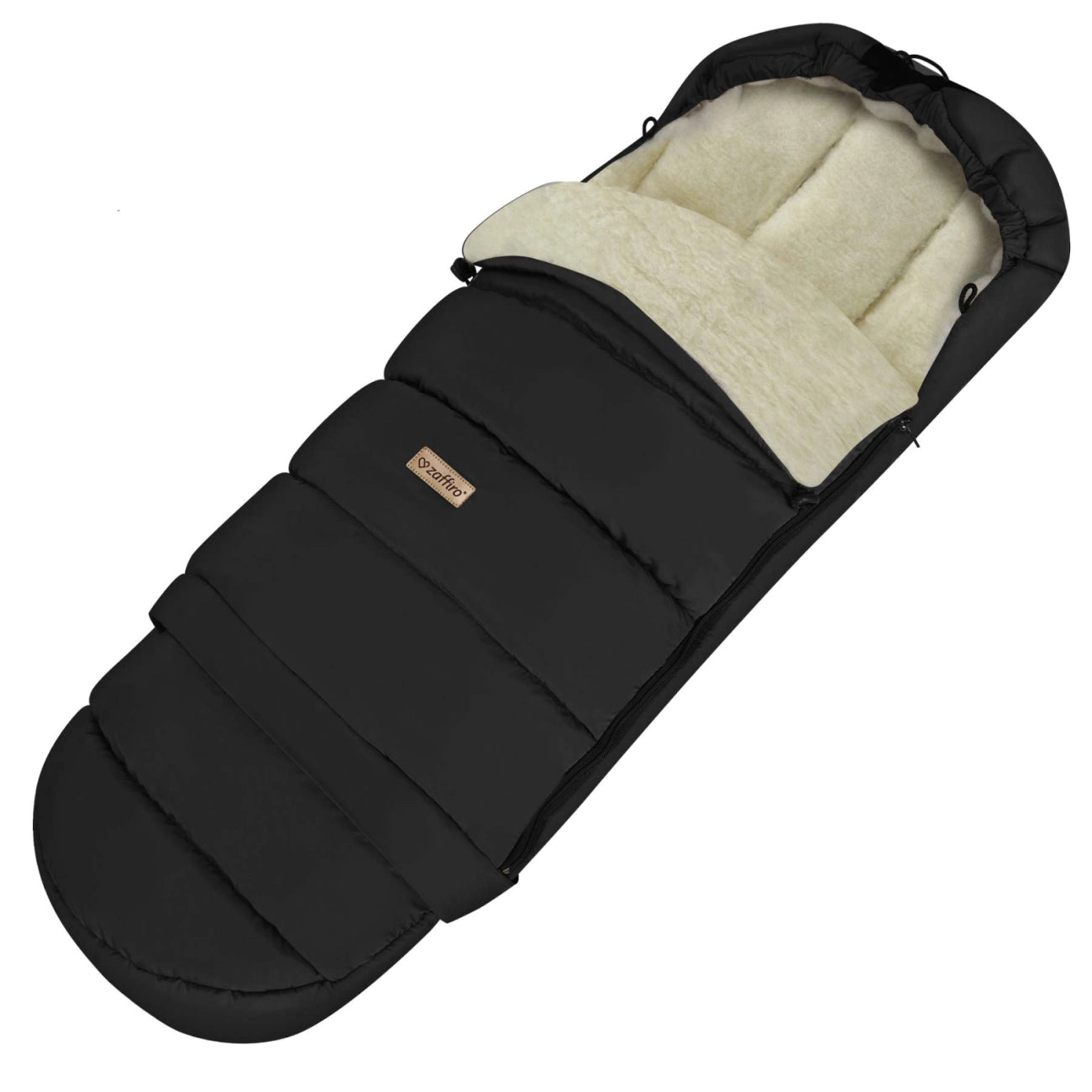 Fußsack iGrow Nordico schwarz mit BASIC-Schafwolle - mitwachsend