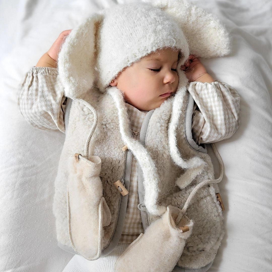 Weste aus Premium-Schafwolle beige