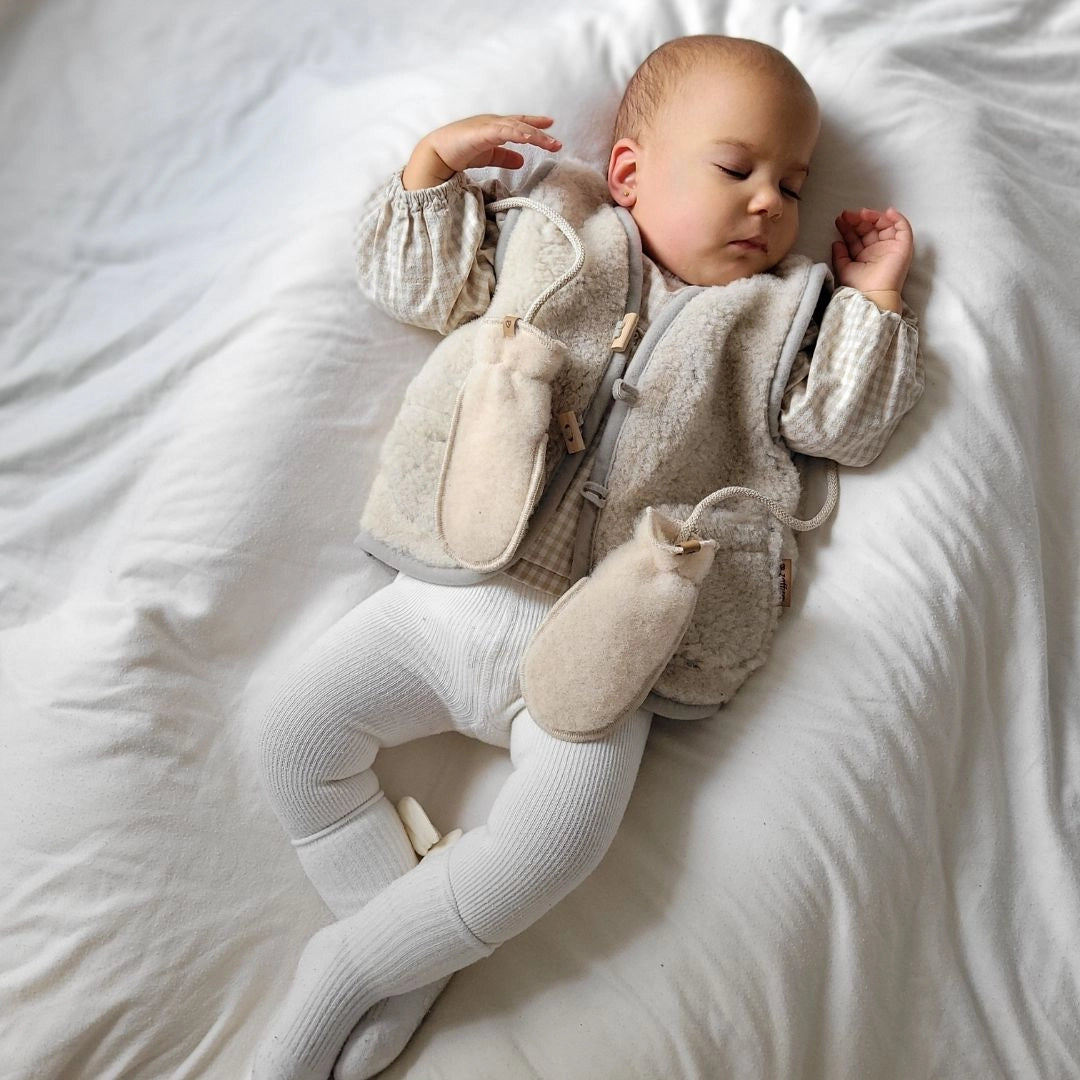 Weste aus Premium-Schafwolle beige