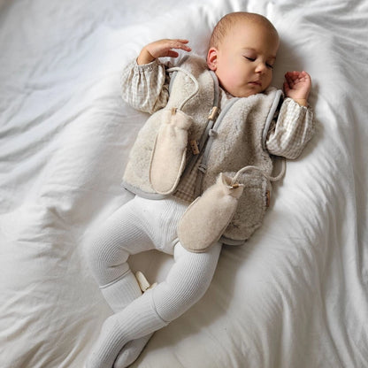 Weste aus Premium-Schafwolle beige