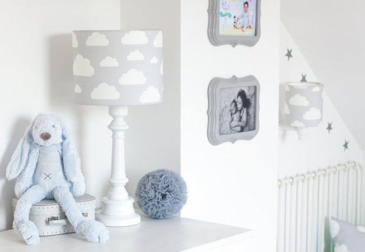 Tischlampe Wolken grau | Kinderzimmerlampe Wolken grau | Tischlampe Kinder Wolken - Harmony Ambiente
