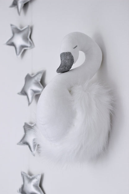 Wanddeko Schwan weiß | Wanddeko Swan weiß | Kinderzimmer Wanddeko | Babyzimmer Decoration - Harmony Ambiente Wien