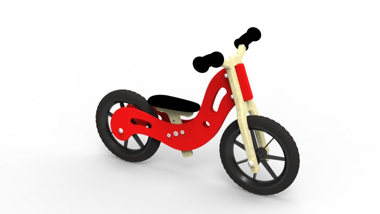 Laufrad BOOGEY rot, Holzlaufrad, Laufrad ab 1 Jahr, Laufrad ab 12 Monaten, Holzlaufrad für Kinder, Holzlaufrad ab 1 Jahr