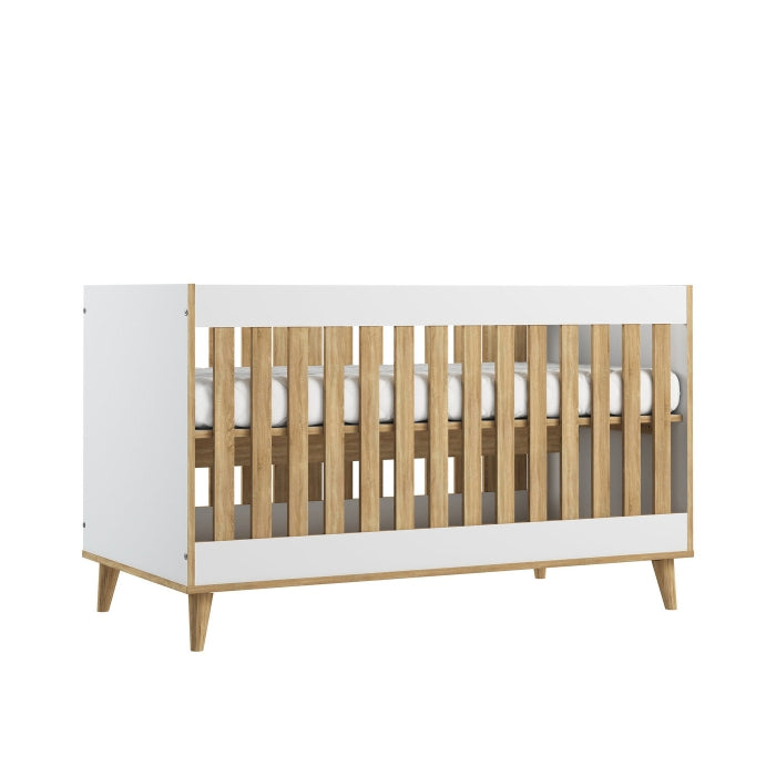 Babybett NEW YORK weiß &amp; Eiche 70x140 cm | www.harmony-ambiente.at