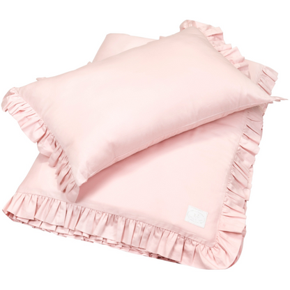 Babybettwäsche mit Rüschen in rosa für Mädchen 100x135 bei Harmony Ambiente online kaufen