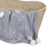 Effiki Babydecke Baumwolle grau mit weißen Pompoms 80x100 cm - Geschenke zur Taufe, Babyshower und Geburt
