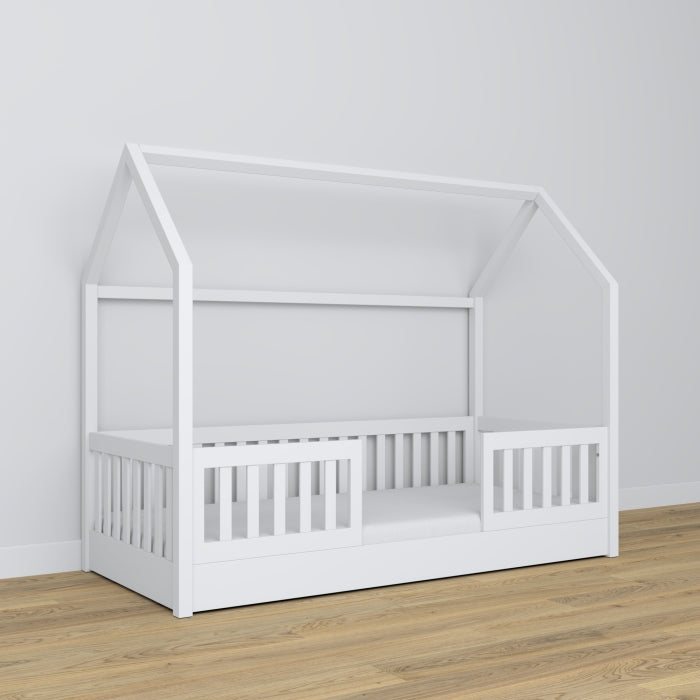 Montessori Hausbett Bodenbett 90x200 Vollholz handgefertigt - Kindermöbel nach Maß Wien