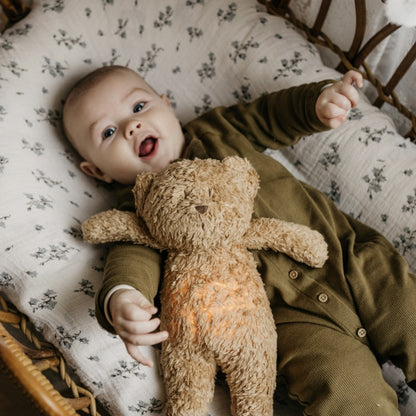 Moonie Teddy Bär cappuccino mit Nachtlicht - Baby Einschlafhilfe - harmony ambiente